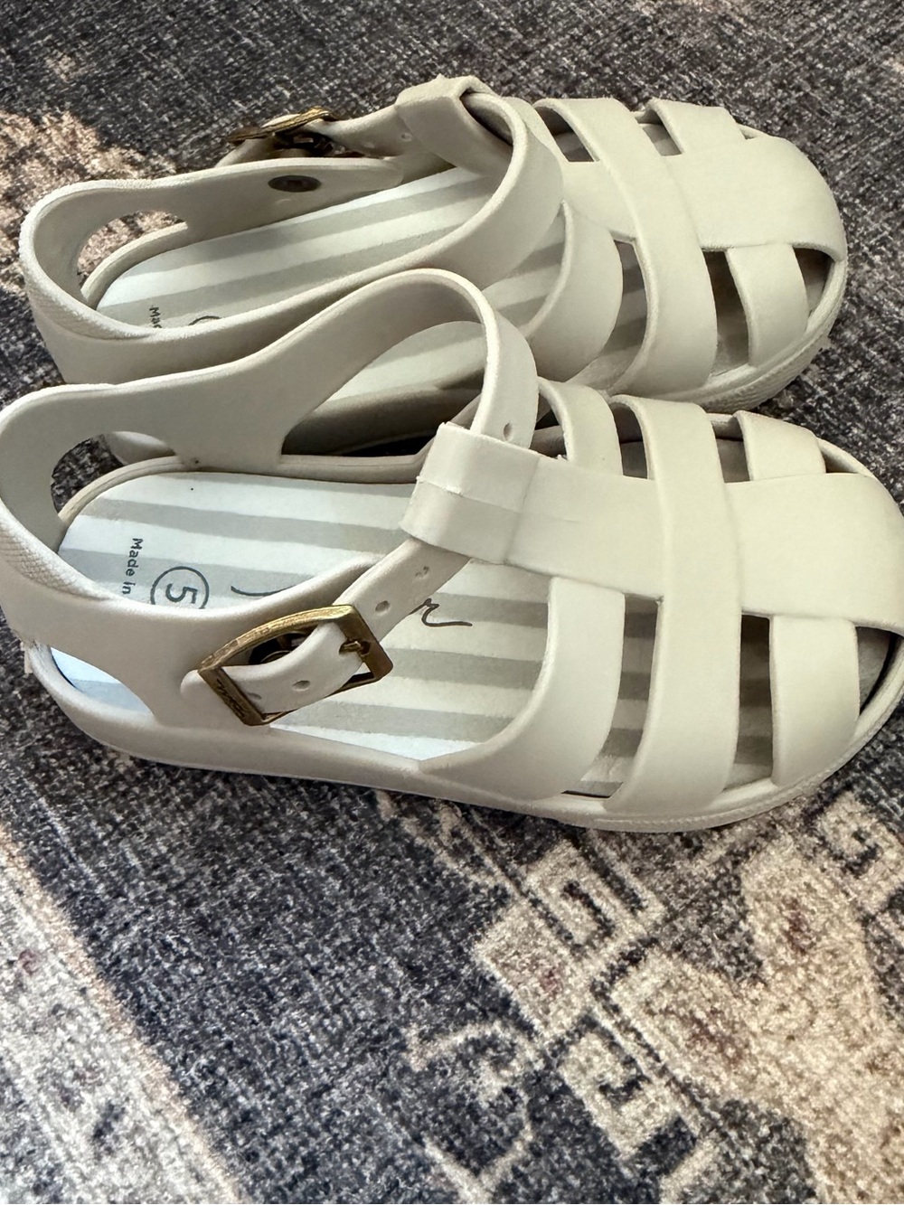 Pehr Fisherman Sandal Unisex Summer Toddler Sandal Stone Size 5
